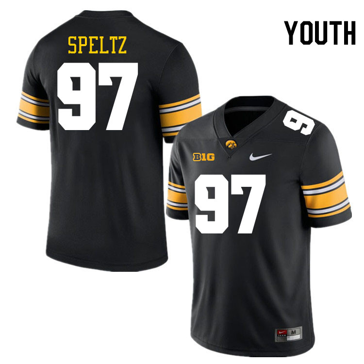 Youth #97 Ike Speltz Iowa Hawkeyes College Football Jerseys Stitched-Black